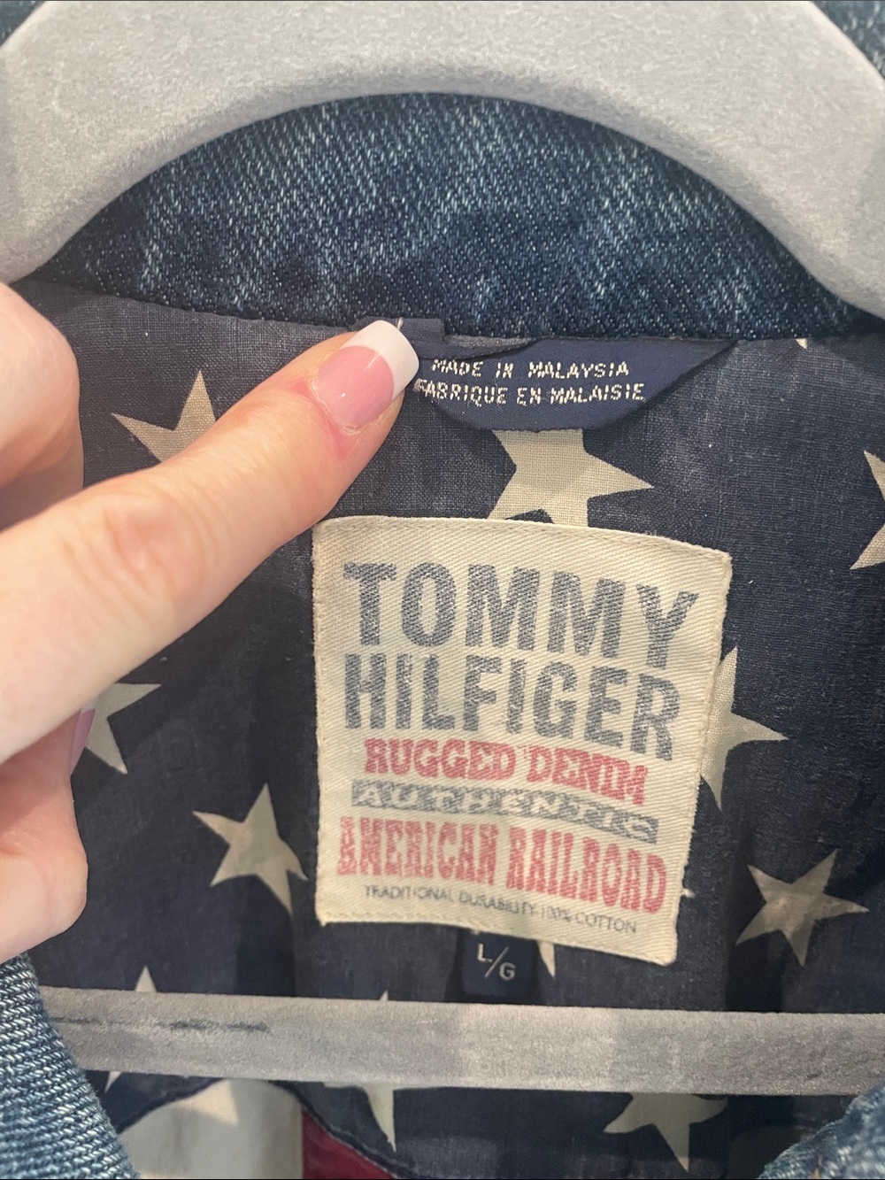 Authentic Tommy Hilfiger American Railroad Flag Lined Jean Jacket - Picture 5 of 11